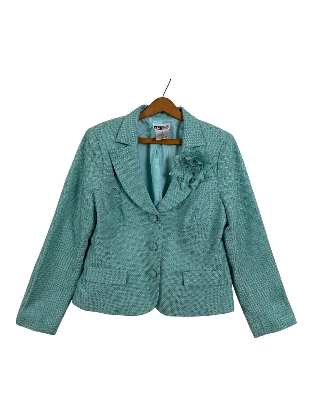 Vintage I.N. Studio Women Textured Blazer Jacket Size 12 Office Business Career
